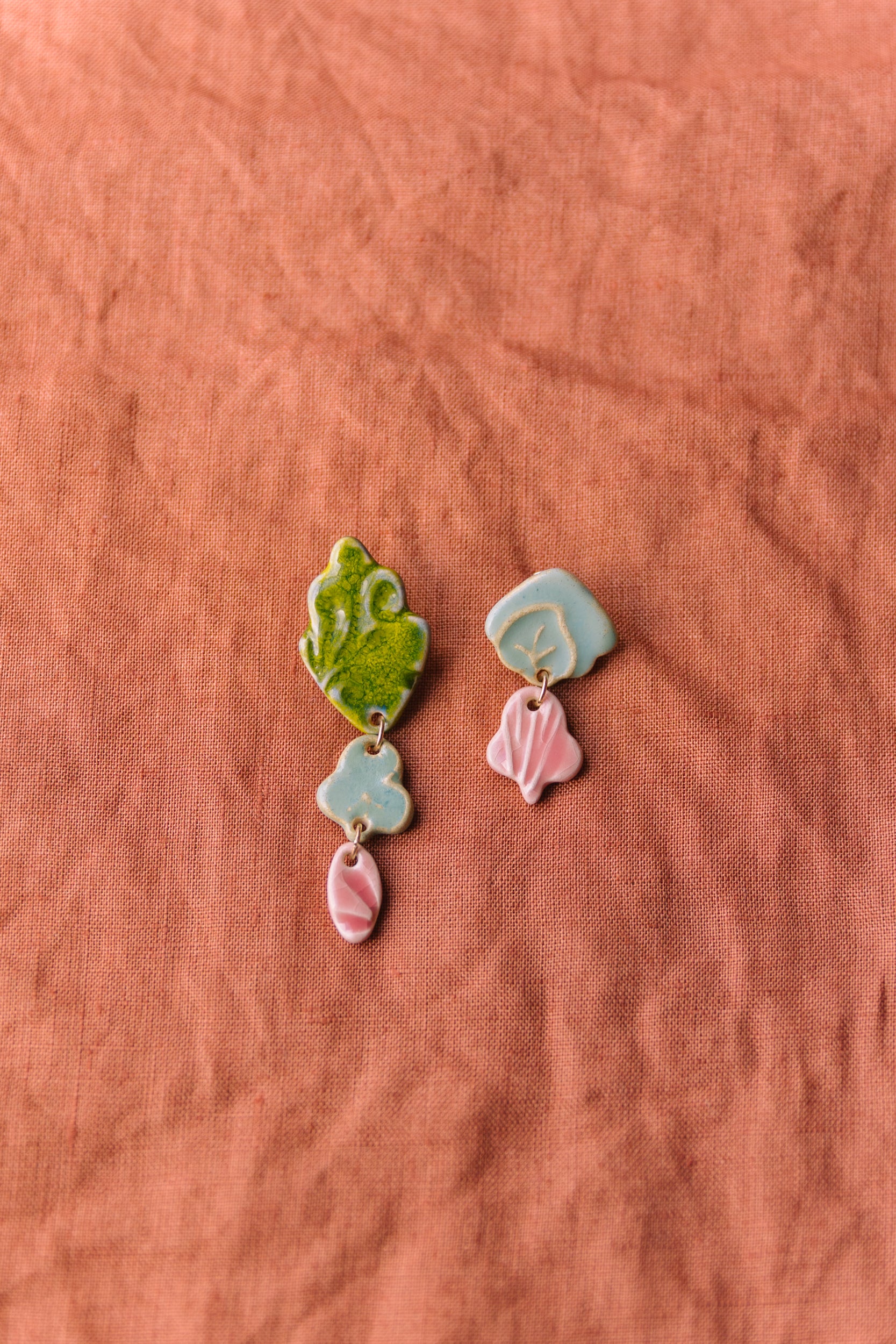 Brincos Candy Verde Selénio, Azul e Rosa